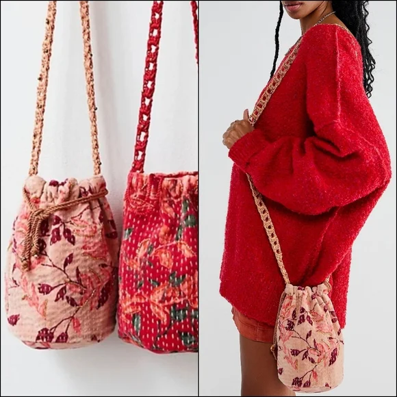 Free People Pink Floral Crossbody Bag - Picture 2 of 11